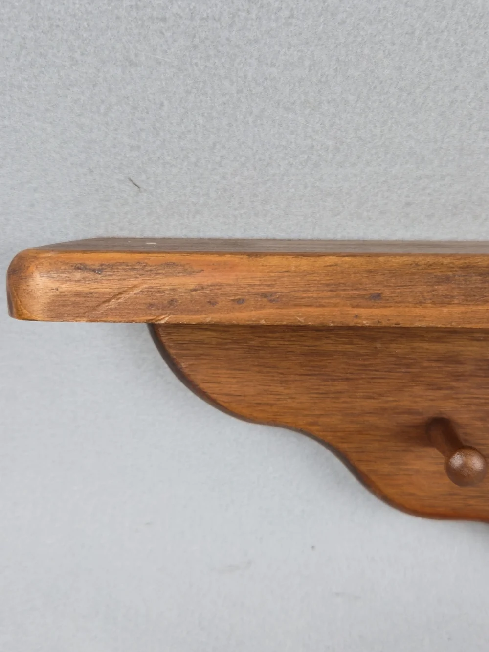 Vintage Wood Heart Wall Shelf Peg Rack Country 16
